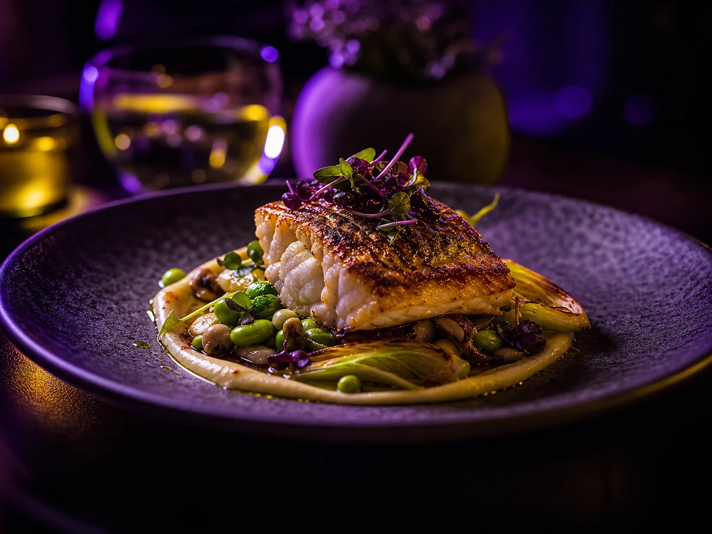Plato de restaurante filmado con iluminación cinematográfica VGG