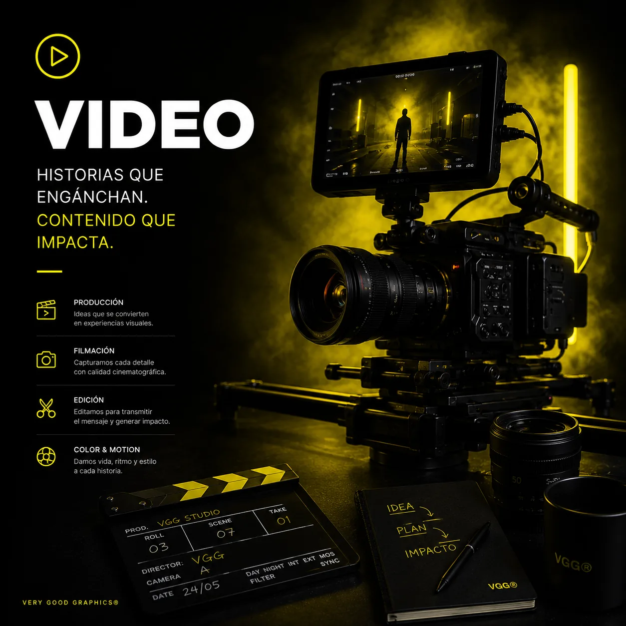 Producción profesional de video de Very Good Graphics