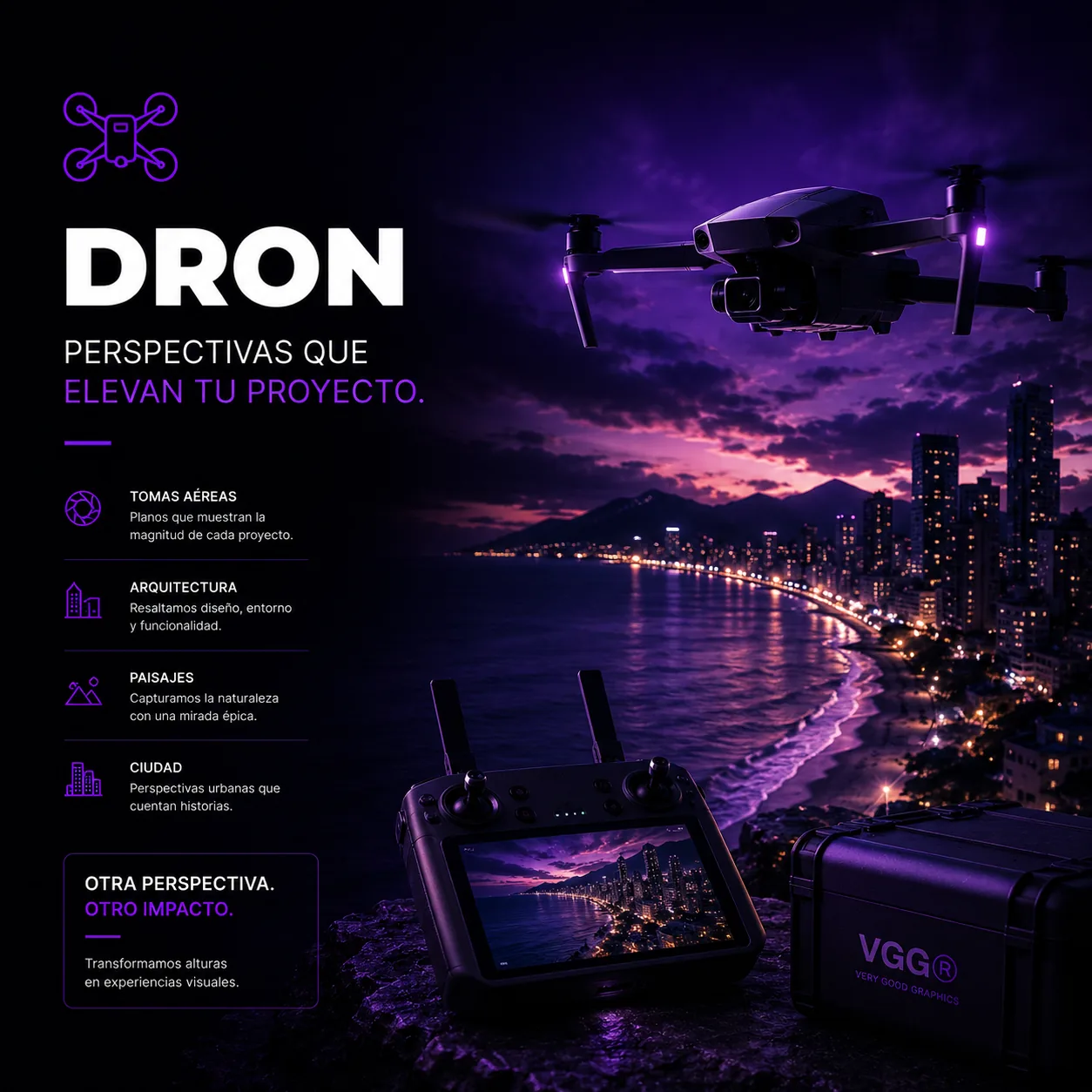 Producción de fotografía y video con dron de Very Good Graphics